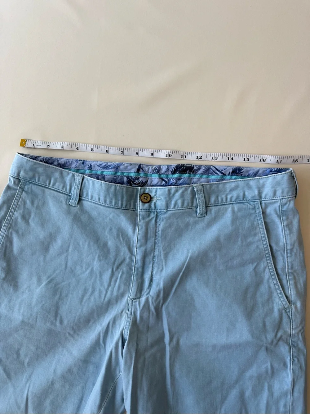 Tommy Bahama Light Blue Cotton Flat Front Shorts